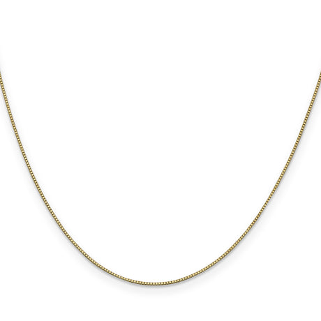 14K Yellow Gold 0.7 mm Box Chain Bracelet, Polished
