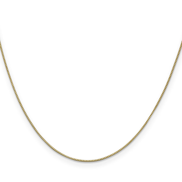 14K Yellow Gold 0.7 mm Box Chain Necklace, Polished