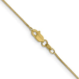 14K Yellow Gold 0.7 mm Box Chain Necklace, Polished alternate angle