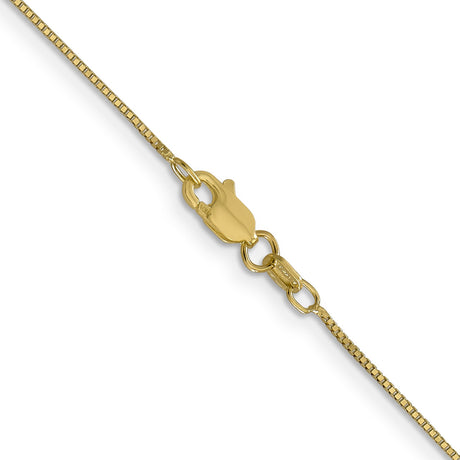 14K Yellow Gold 0.7 mm Box Chain Necklace, Polished alternate angle