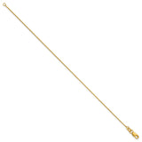14K Yellow Gold 0.7 mm Box Chain Bracelet, Polished detail view