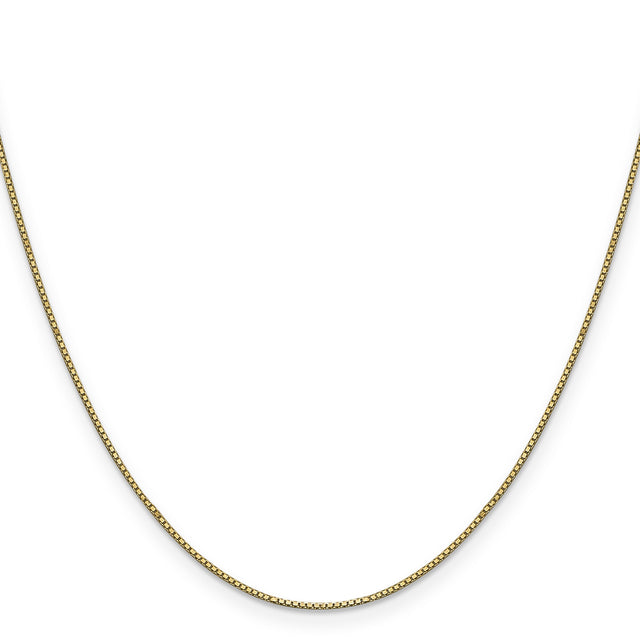 14K Yellow Gold 0.9 mm Box Chain Necklace, Polished