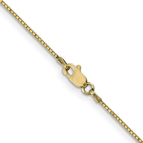 14K Yellow Gold 0.9 mm Box Chain Necklace, Polished alternate angle