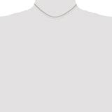 14K Yellow Gold 0.9 mm Box Chain Necklace, Polished detail view