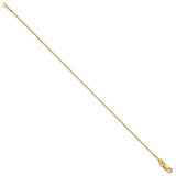14K Yellow Gold 0.9 mm Box Chain Bracelet, Polished