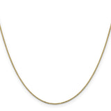 14K Yellow Gold 0.9 mm Box Chain Necklace, Polished