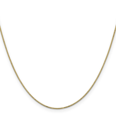 14K Yellow Gold 0.9 mm Box Chain Necklace, Polished