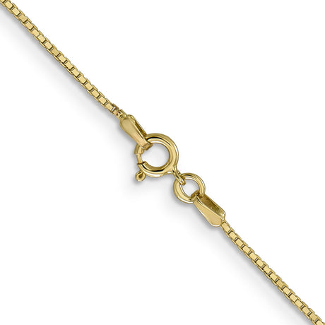 14K Yellow Gold 0.9 mm Box Chain Necklace, Polished alternate angle
