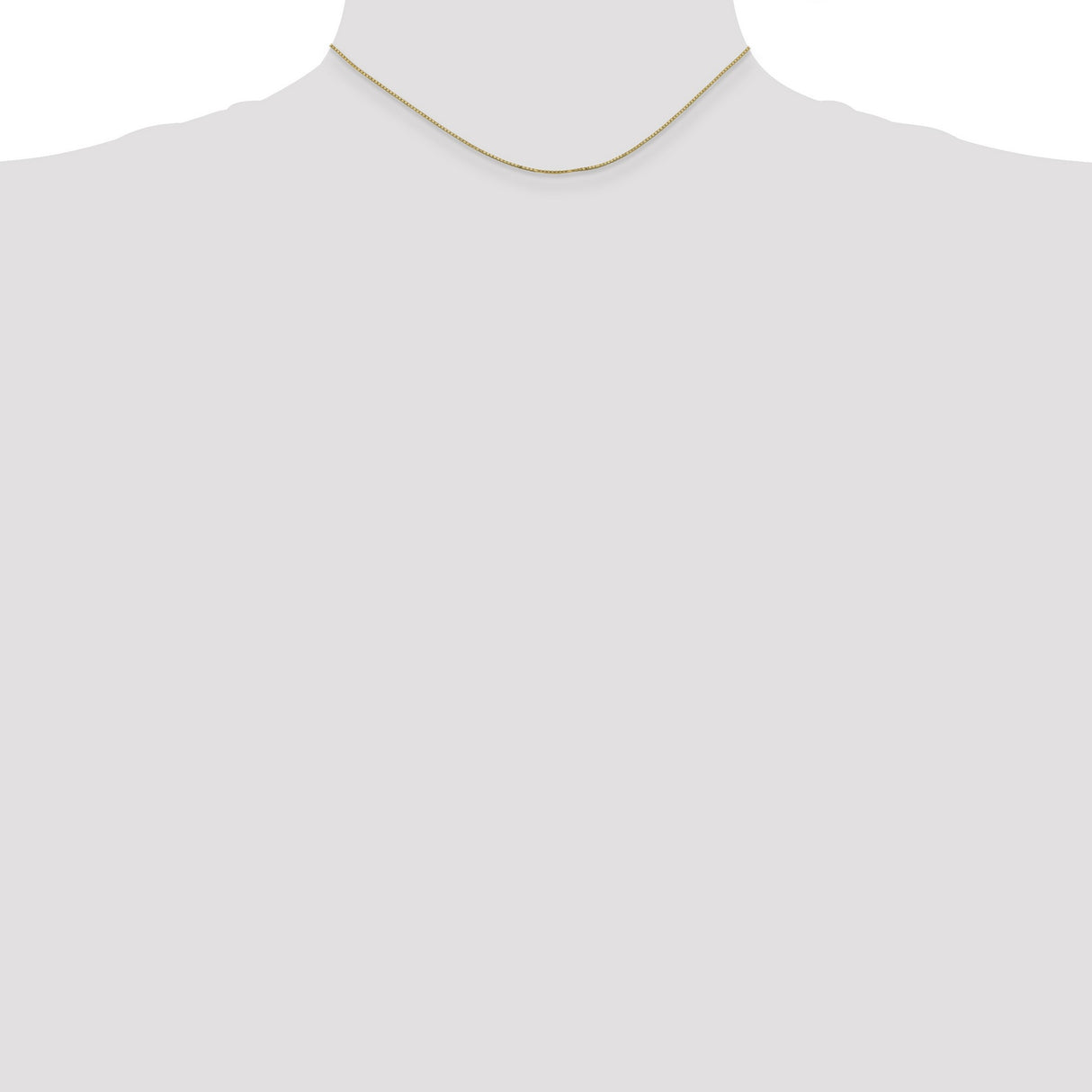 14K Yellow Gold 0.9 mm Box Chain Necklace, Polished detail view