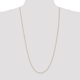 14K Yellow Gold 0.9 mm Box Chain Necklace, Polished detail view