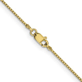 14K Yellow Gold 0.95 mm Box Chain Necklace, Polished alternate angle