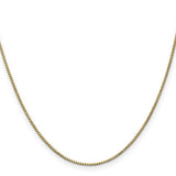 14K Yellow Gold 1 mm Box Chain Necklace, Polished