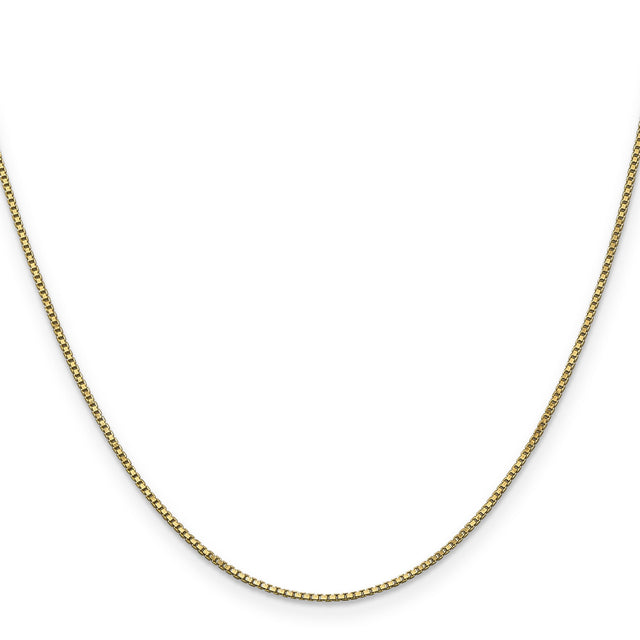 14K Yellow Gold 1 mm Box Chain Necklace, Polished