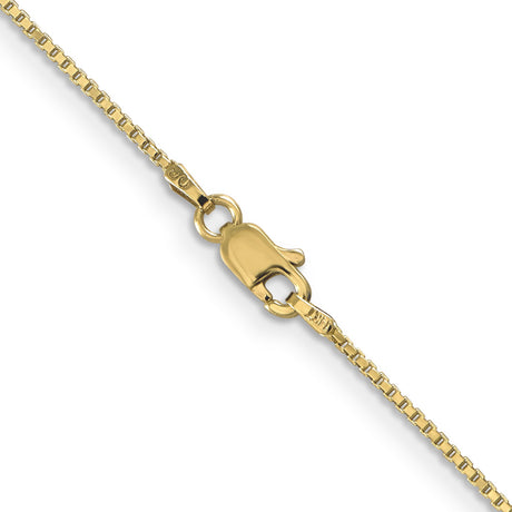 14K Yellow Gold 1 mm Box Chain Necklace, Polished alternate angle