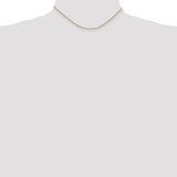 14K Yellow Gold 1 mm Box Chain Necklace, Polished detail view