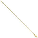 14K Yellow Gold 1 mm Box Chain Bracelet, Polished