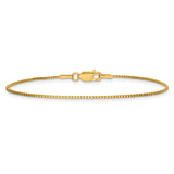14K Yellow Gold 1 mm Box Chain Bracelet, Polished alternate angle