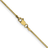 14K Yellow Gold 1.05 mm Box Chain Necklace, Polished alternate angle