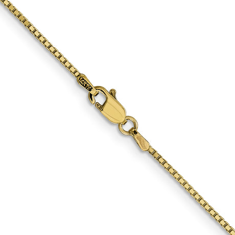 14K Yellow Gold 1.05 mm Box Chain Necklace, Polished alternate angle