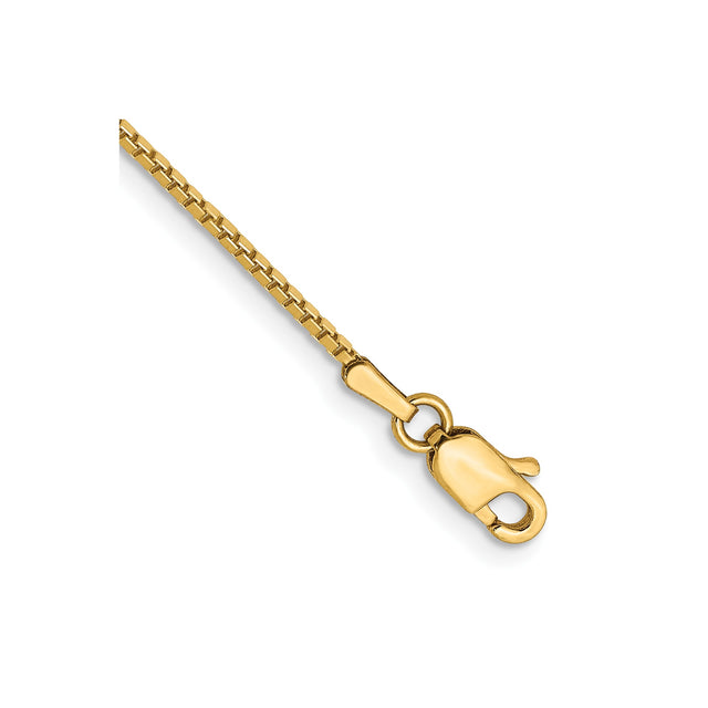 14K Yellow Gold 1.05 mm Box Chain Bracelet, Polished