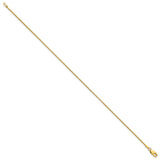 14K Yellow Gold 1.05 mm Box Chain Bracelet, Polished alternate angle
