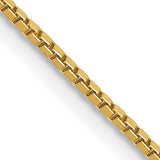 14K Yellow Gold 1.05 mm Box Chain Necklace, Polished detail view