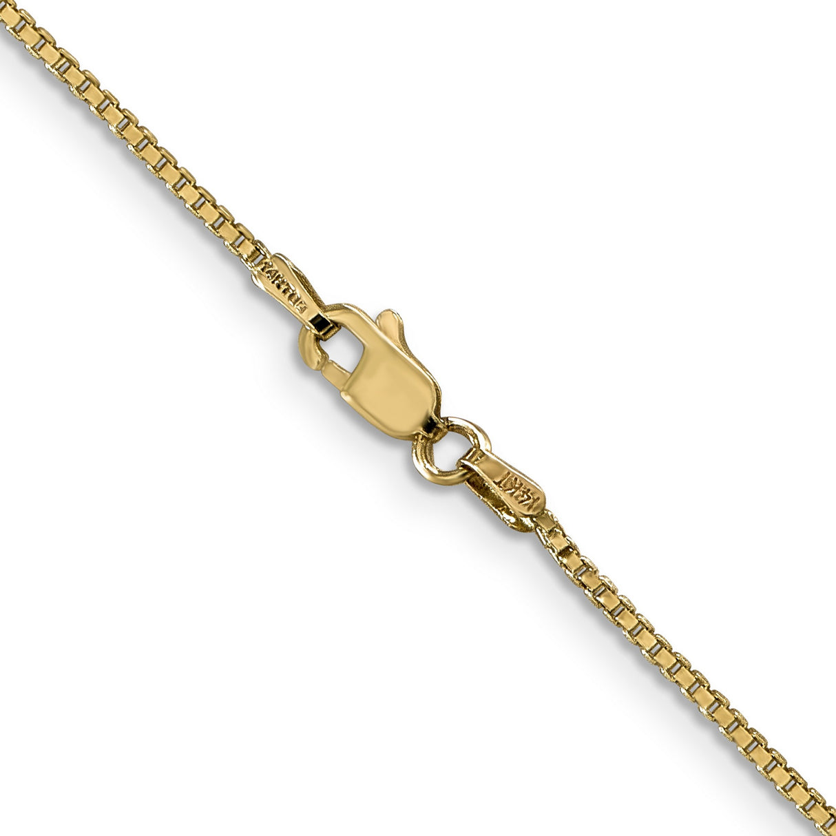 14K Yellow Gold 1.1 mm Box Chain Necklace, Polished alternate angle