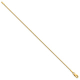 14K Yellow Gold 1.1 mm Box Chain Bracelet, Polished