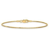 14K Yellow Gold 1.1 mm Box Chain Bracelet, Polished alternate angle