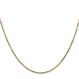 14K Yellow Gold 1.3 mm Box Chain Necklace, Polished