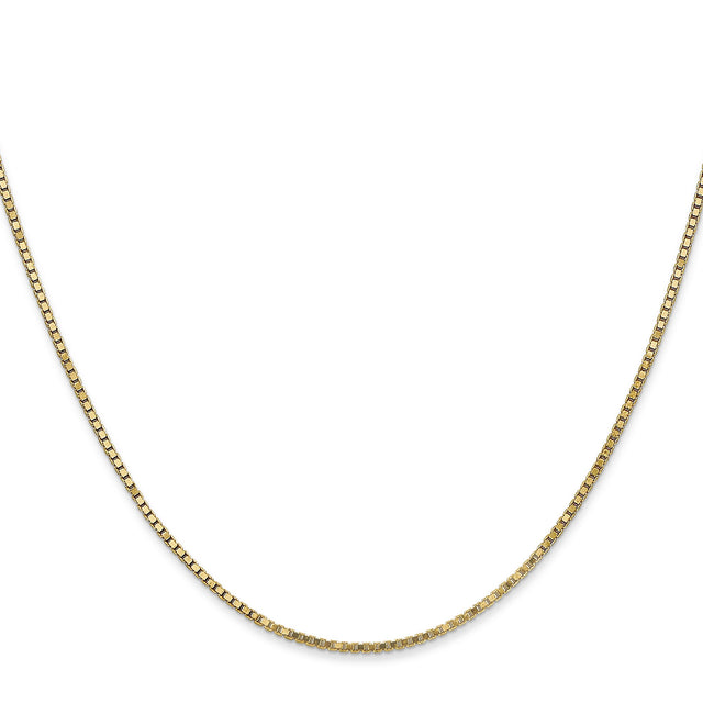 14K Yellow Gold 1.3 mm Box Chain Necklace, Polished