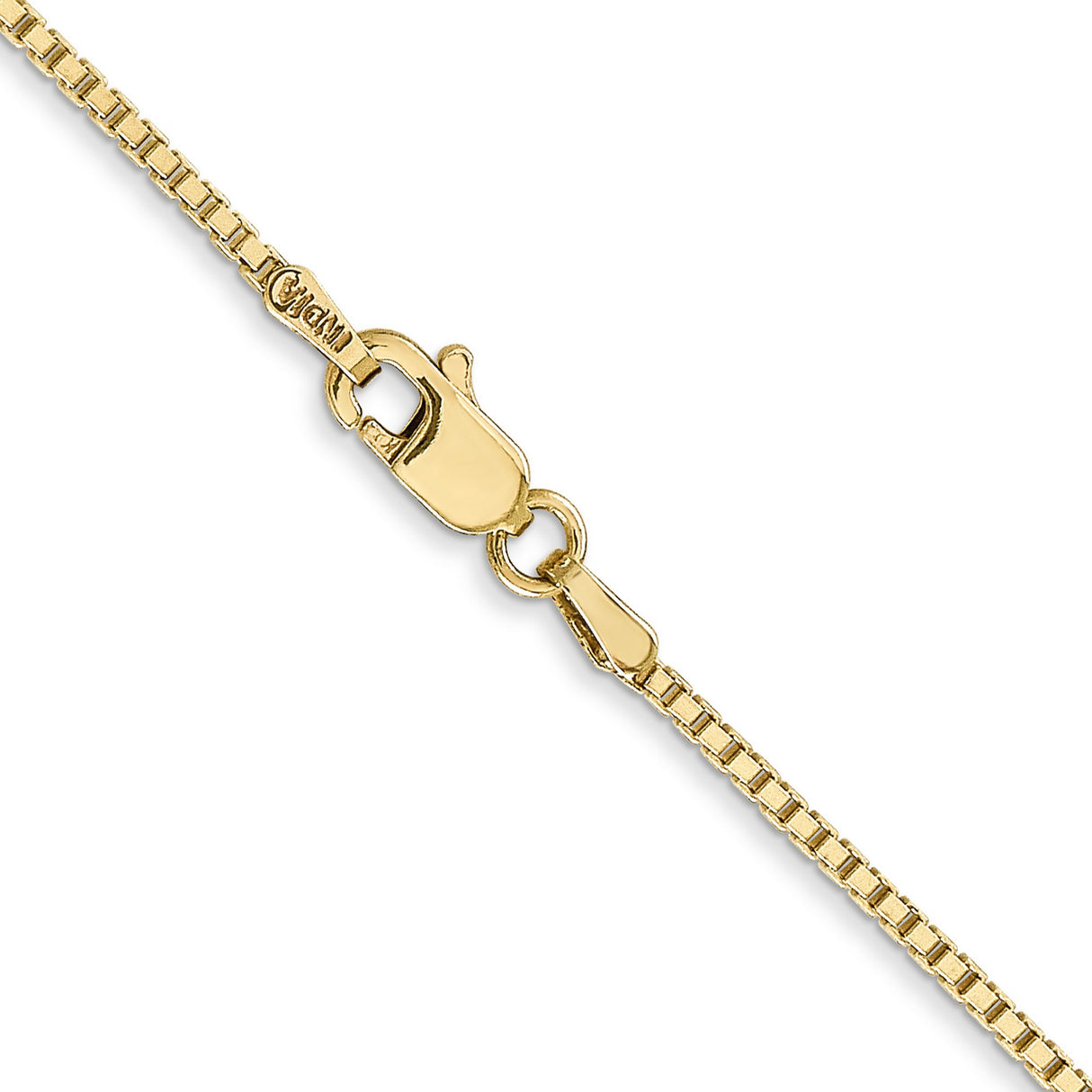 14K Yellow Gold 1.3 mm Box Chain Necklace, Polished alternate angle