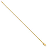 14K Yellow Gold 1.3 mm Box Chain Bracelet, Polished