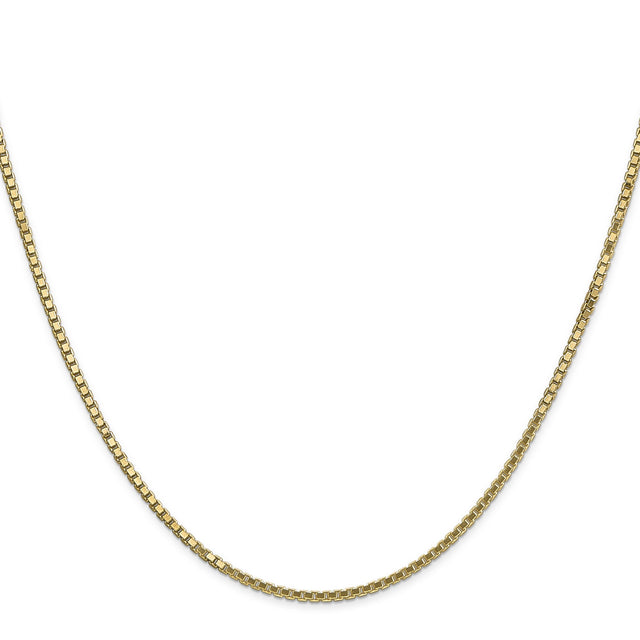 14K Yellow Gold 1.5 mm Box Chain Necklace, Polished