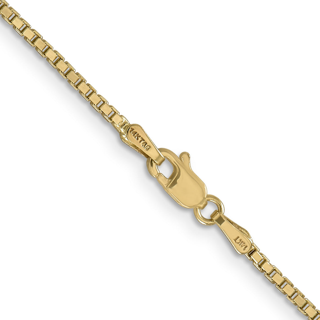 14K Yellow Gold 1.5 mm Box Chain Necklace, Polished alternate angle