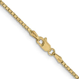 14K Yellow Gold 1.5 mm Box Chain Necklace, Polished alternate angle