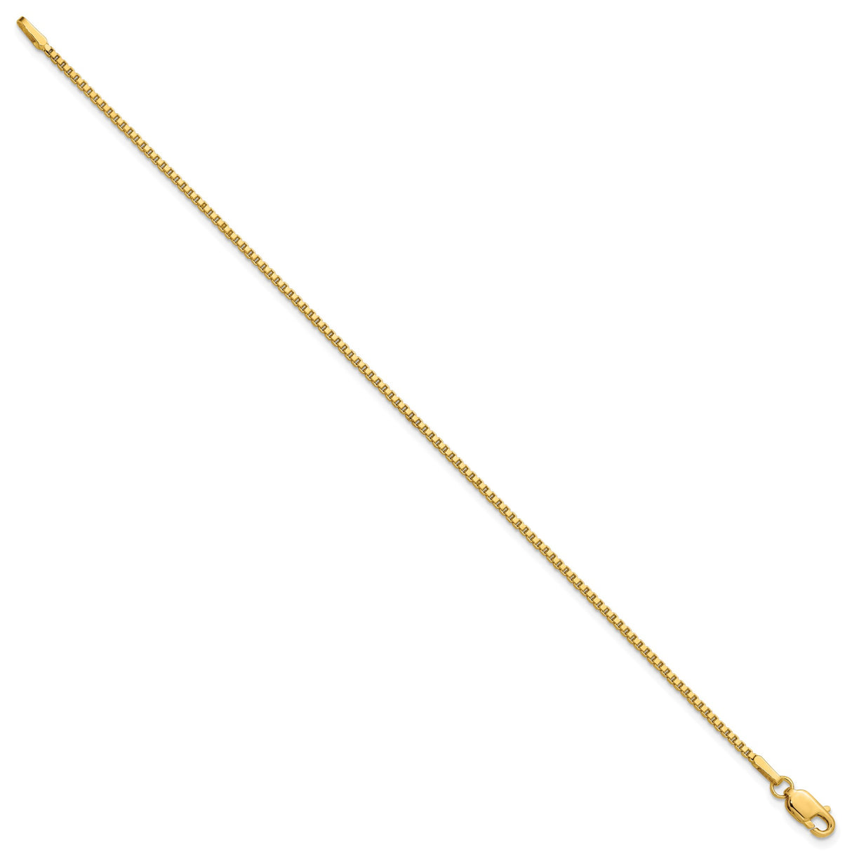 14K Yellow Gold 1.5 mm Box Chain Bracelet, Polished