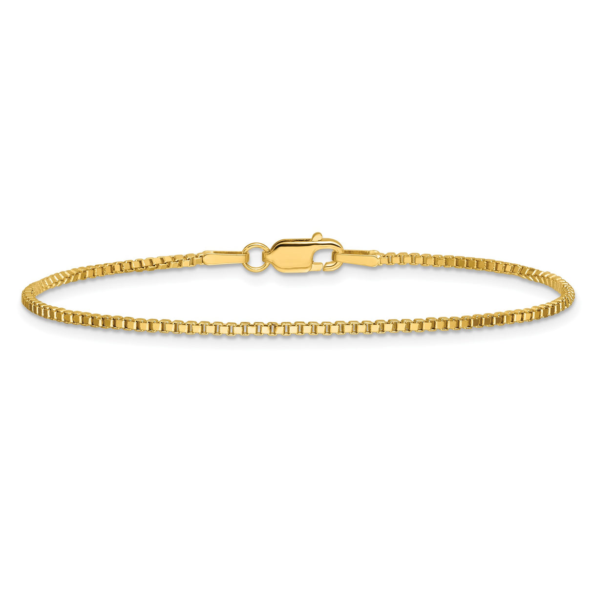 14K Yellow Gold 1.5 mm Box Chain Bracelet, Polished alternate angle