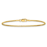 14K Yellow Gold 1.5 mm Box Chain Bracelet, Polished alternate angle