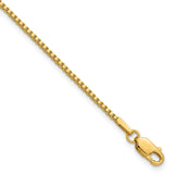 14K Yellow Gold 1.5 mm Box Chain Bracelet, Polished detail view