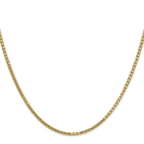 14K Yellow Gold 1.9 mm Box Chain Necklace, Polished