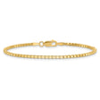 14K Yellow Gold 1.9 mm Box Chain Bracelet, Polished
