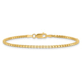 14K Yellow Gold 1.9 mm Box Chain Bracelet, Polished