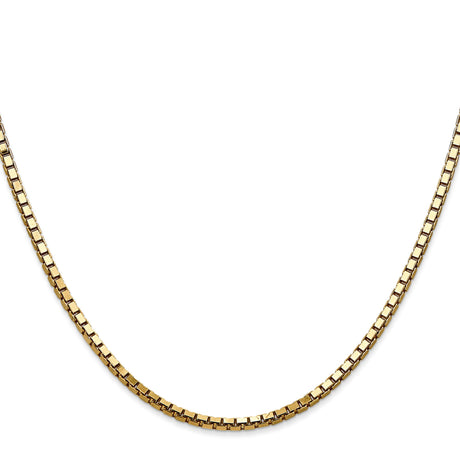 14K Yellow Gold 2.5 mm Box Chain Necklace, Polished