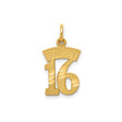 14k Yellow Gold Sweet Sixteen Pendant Charm with Bold Striped Number Design