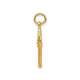 14k Yellow Gold Key Charm Pendant, Vintage Skeleton Key Design for Women