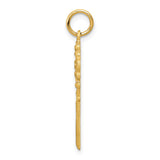 14k Yellow Gold Key Pendant with Heart Cutout, Symbolic Love and Trust Charm for Women