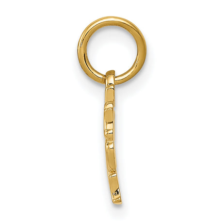 14k Yellow Gold Pendant with Three Heart Design, Together Forever Script, Romantic Love Charm