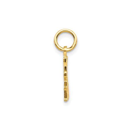 14k Yellow Gold Pendant with Live Love Laugh Inspirational Phrase Charm for Women