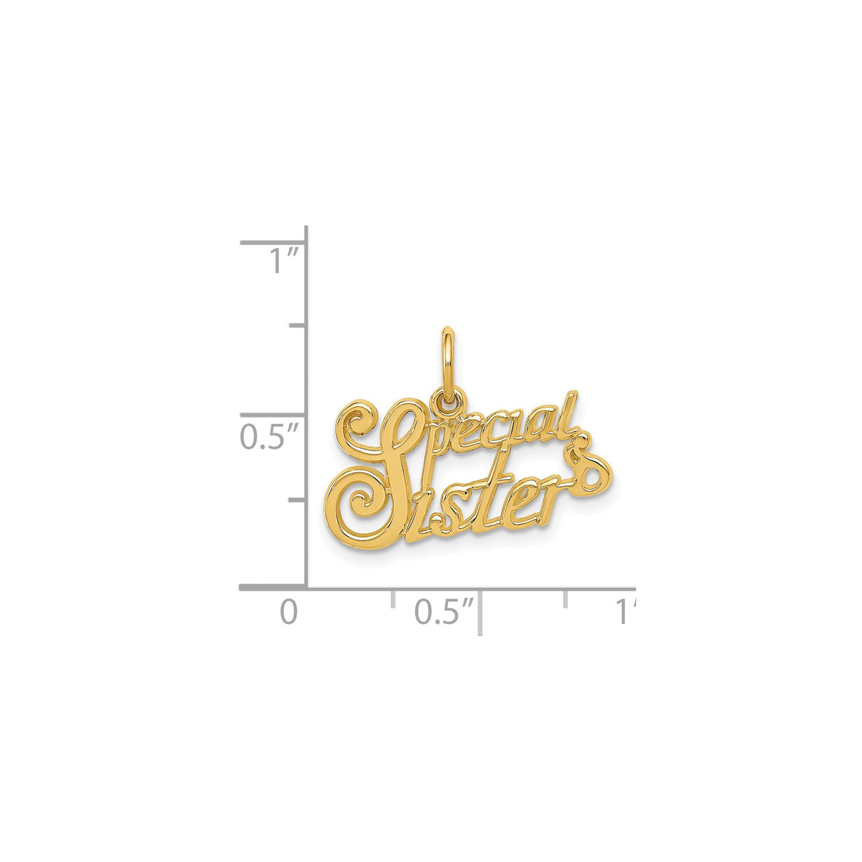 14k Yellow Gold Sister Pendant with Script Engraving, Sentimental Family Keepsake Charm for Women